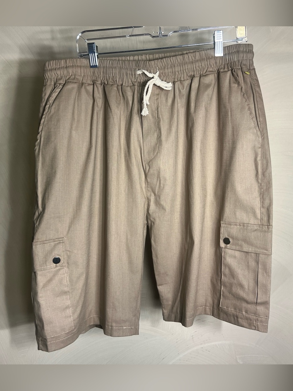 COOFANDY Men's 100% Cotton Utility Elastic Waist Streetwear Cargo Shorts|Sz:3XL